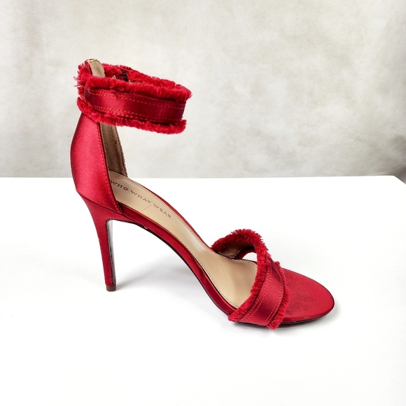 Who What Wear Shoes - Who What Wear Satin Frayed Heels